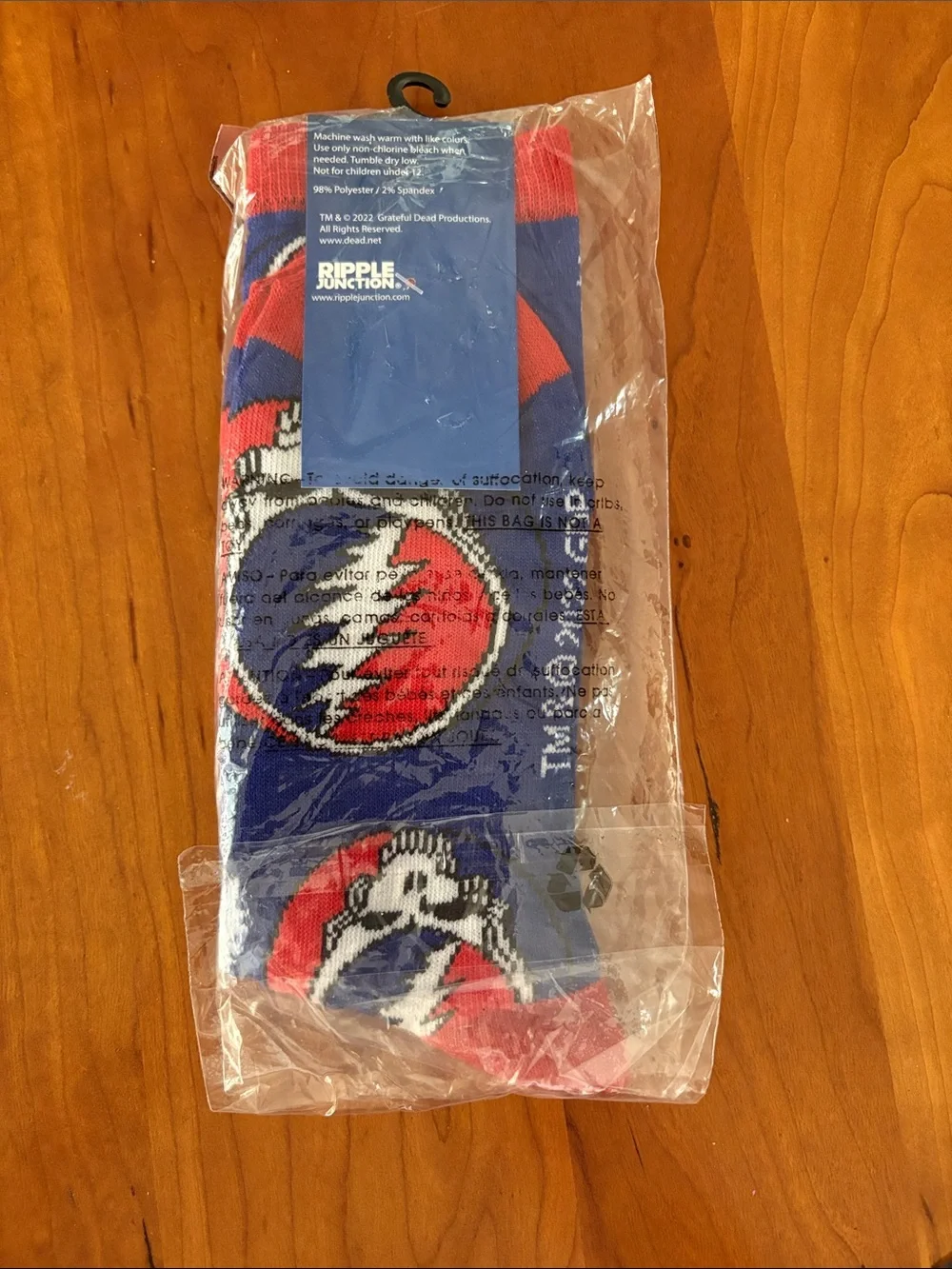 Grateful Dead Blue and Red Steal Your Face Crew Socks by Ripple Junction